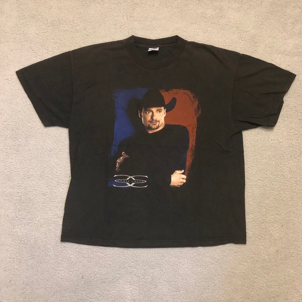 Vtg 2000s Chris Cagle Country Music Tour Tee Shirt Black XL Delta Pro Faded